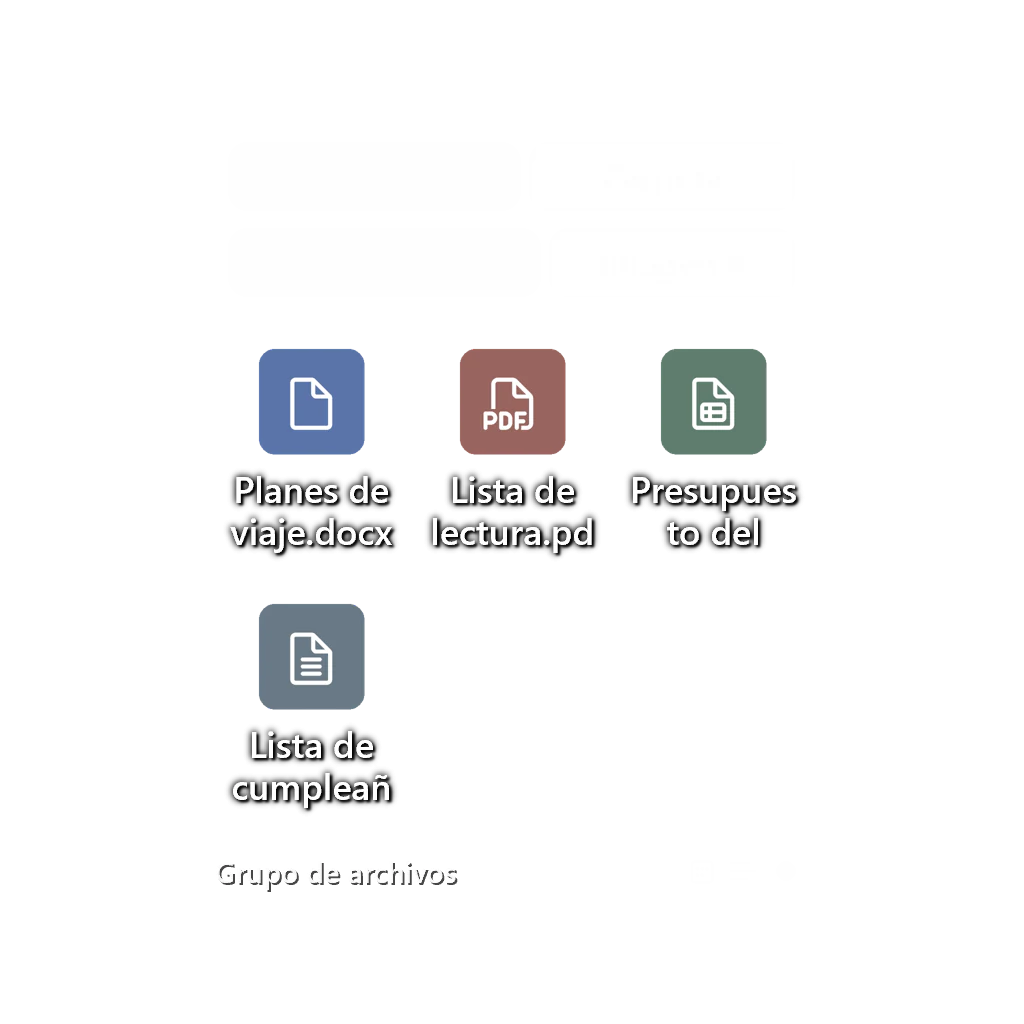 Grupo de archivos — Cuadrícula de iconos — Vidrio oscuro