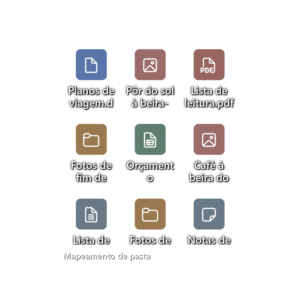 Mapeamento de pastas — Grade de ícones — Vidro Escuro